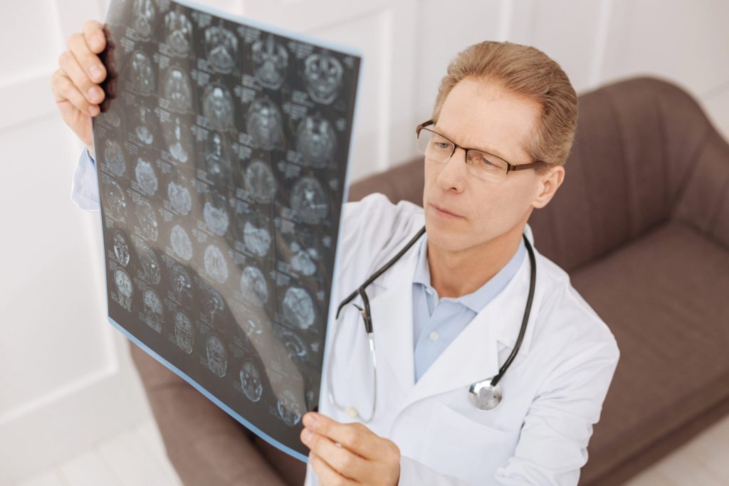 Doctor looking at an X-ray