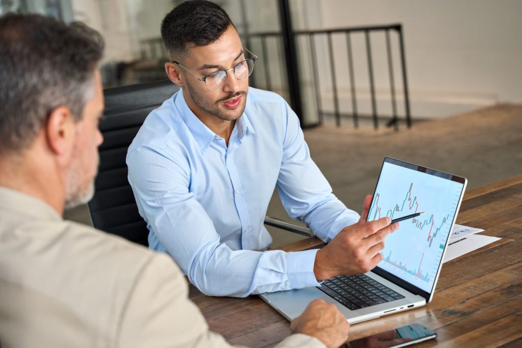 Financial advisor with client