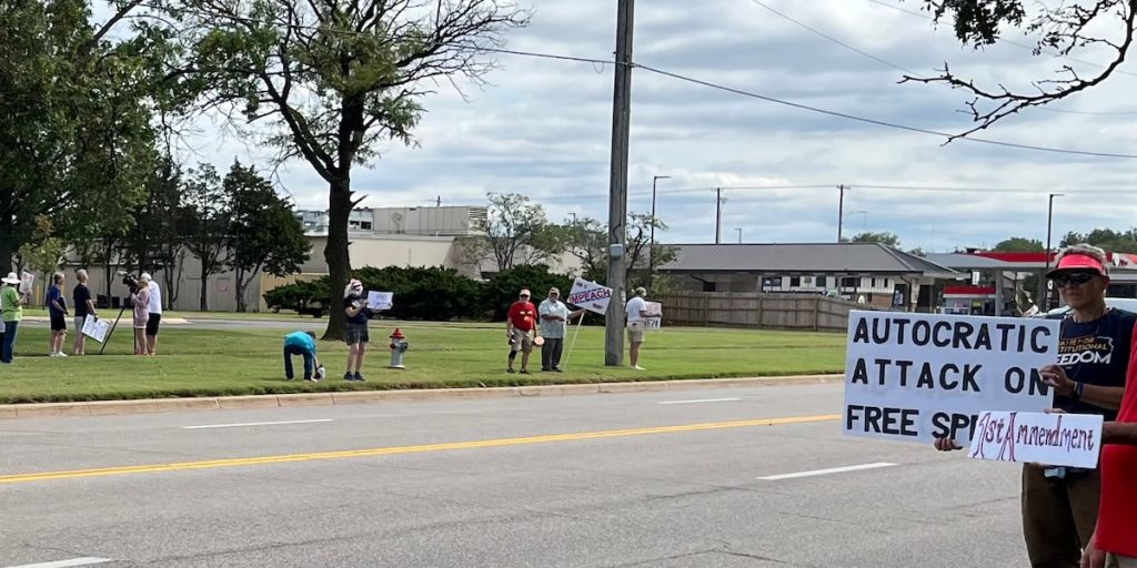 Protest held outside Wichita ABC affiliate after Jimmy Kimmel’s late-night show pulled off air