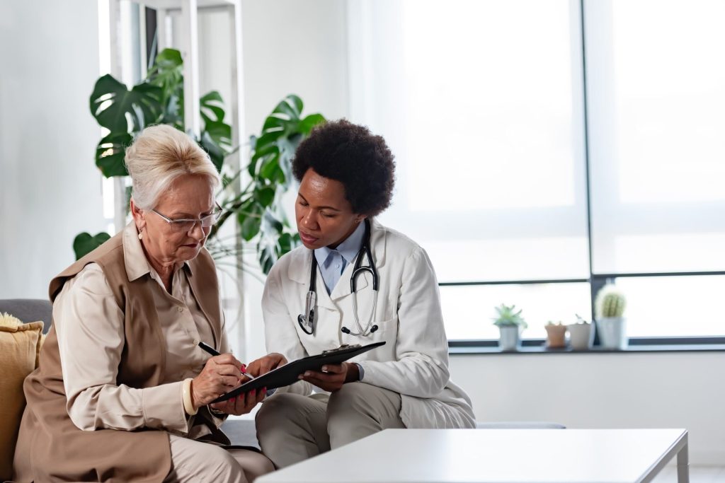 Senior woman with a doctor