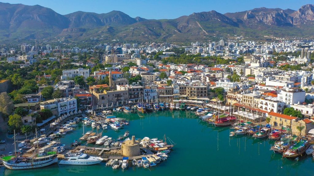 Kyrenia (Girne) is a city on the north coast of Cyprus, known for its cobblestoned old town and horseshoe-shaped harbor.